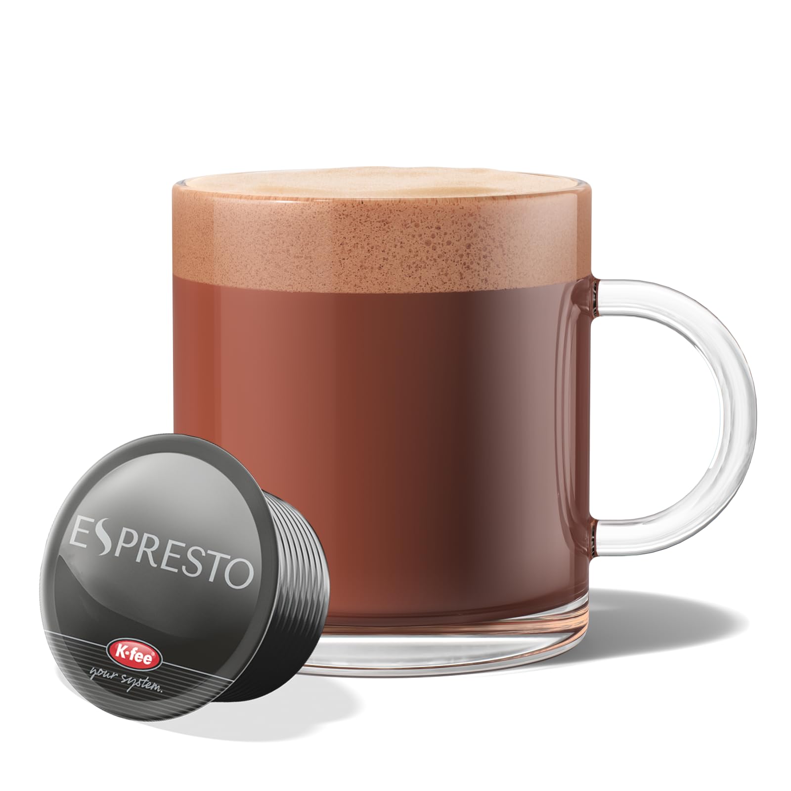 ESPRESTO Kakaokapseln, Zartbitter Schokolade, kompatibel mit K-fee & ALDI,* EXPRESSI*, fairtrade-zertifzierte Kakaobohnen, 96 Kapseln