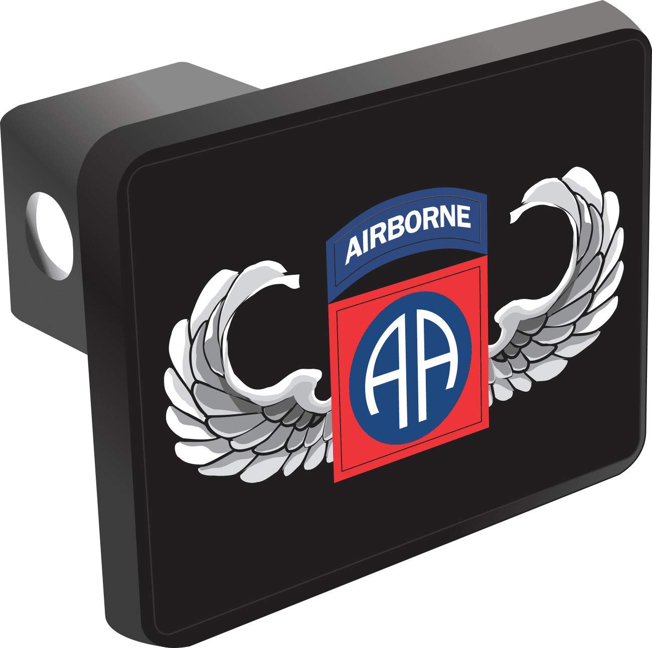 MilitaryBest U.S. Army 82nd Airborne Classic Black Plastic Hitch Cover