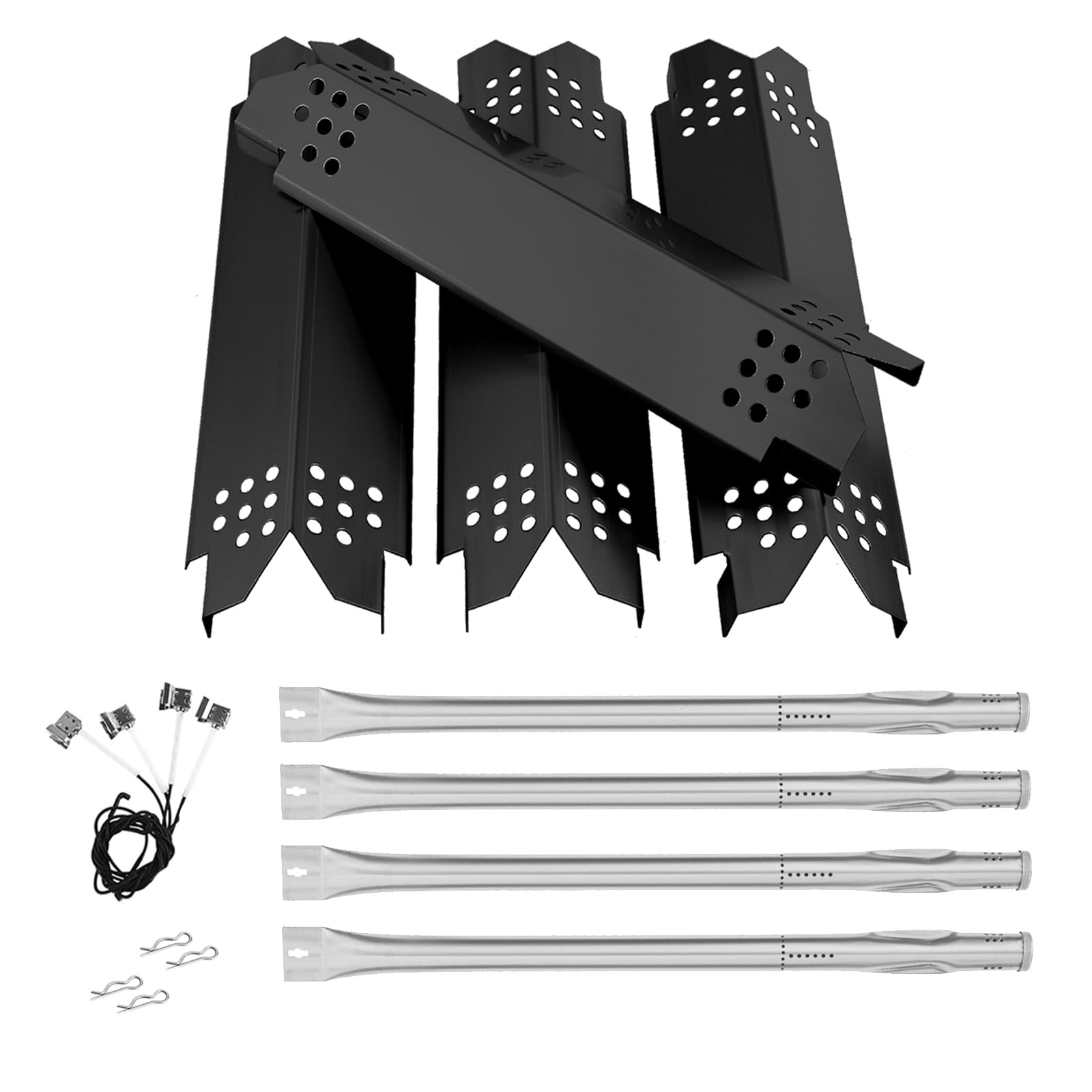 BBQrationReplacement Parts Kit for Nexgrill 4 Burner 720-0925P 720-0925 720-0925PG, Heat Shield and Burner Kit for Expert Grill 720-0789H, Nexgrill Replacement Parts 4 Burner 720-0925P