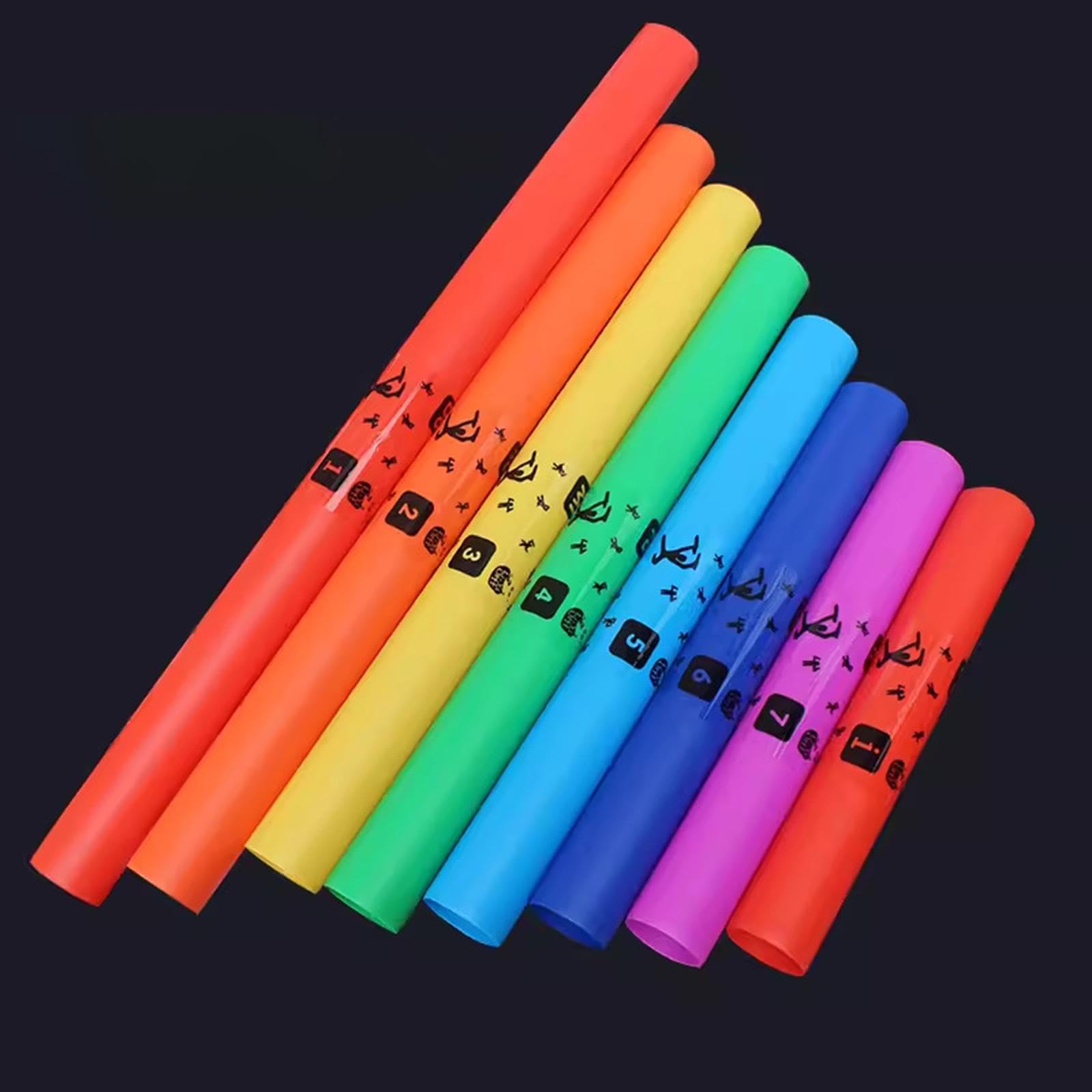 Oshhni Tubos de música Instrumentos en el aula Tarray Learning Herramientas de enseñanza 8 tonos Tubo de sonido Set de 8 para niños pequeños preescolar, Sin Cuerda