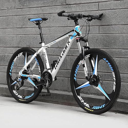 Bicicletas de montaña Plegables de 26 '', Bicicletas MTB de 21/24/27/30 velocidades, Ruedas de suspensión Total de 26 Pulgadas y 3 radios, Bicicleta Antideslizante para Hombres/Mujeres,B,21