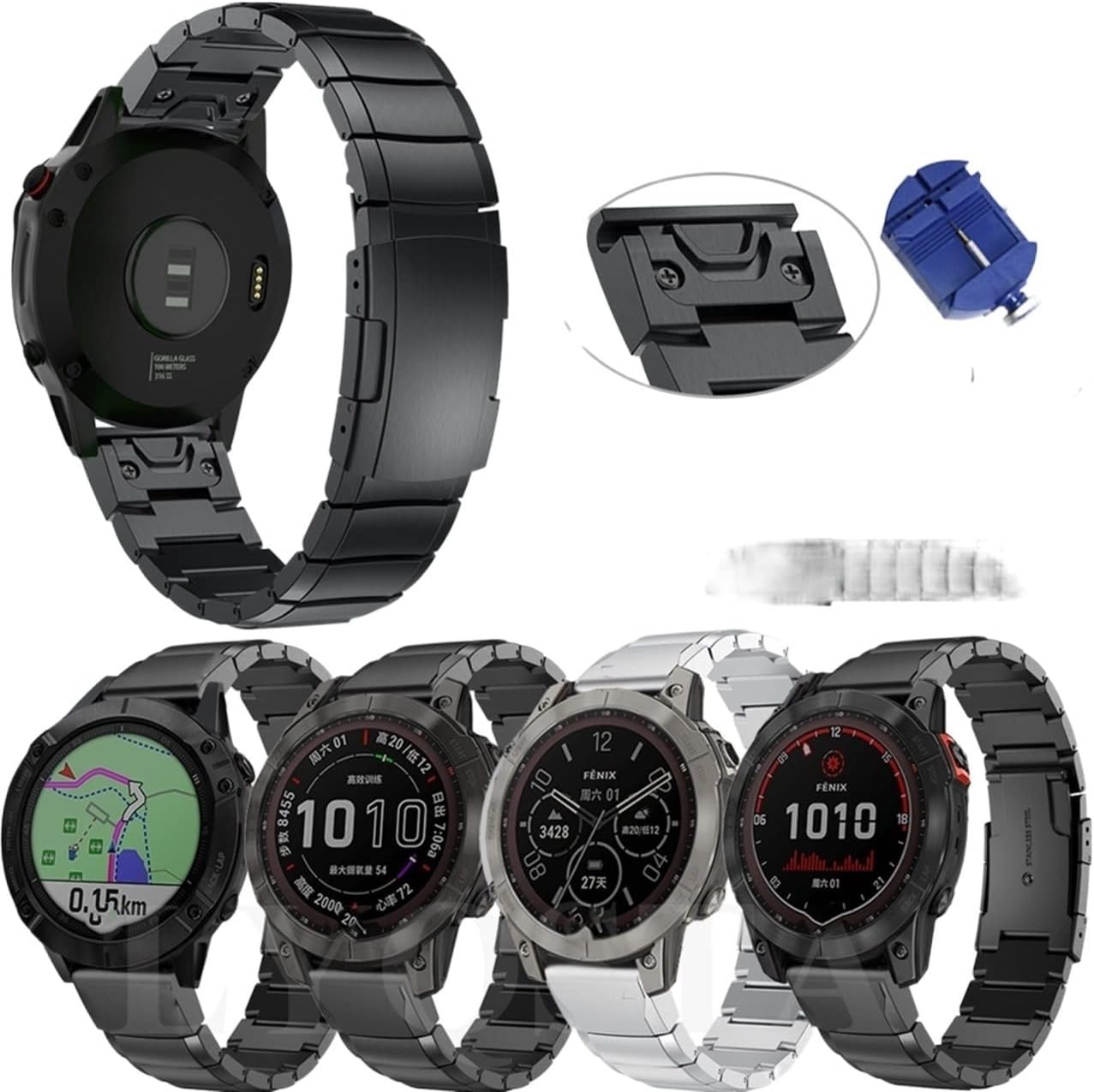 CZKE For Garmin Quickfit Watch Band 26 MM Stainless Steel Watchbands