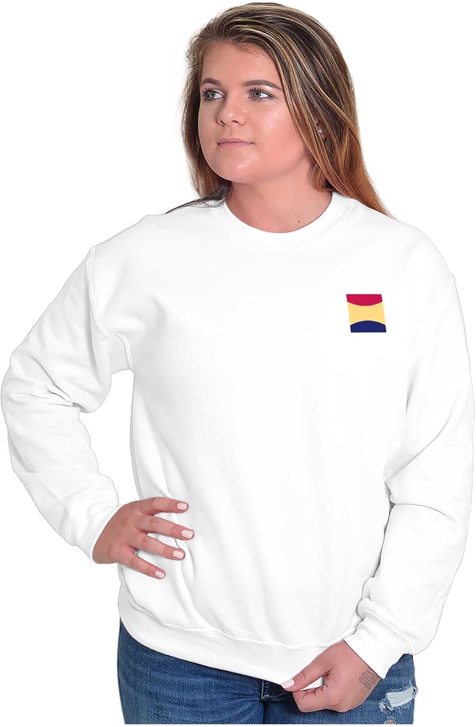 Brisco Brands Plaid Pantry Minimalist Color Logo Sweatshirt for Men or Women