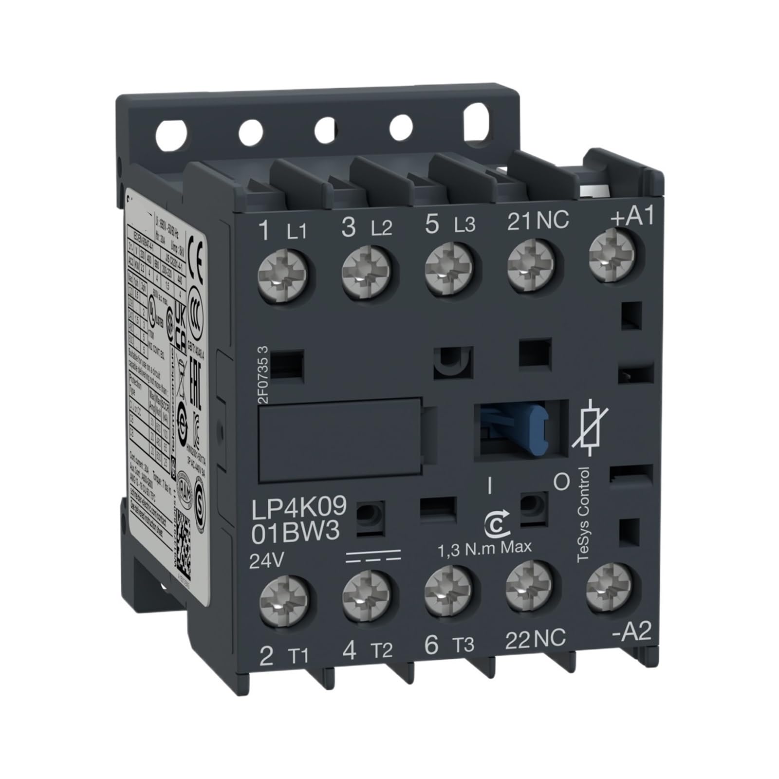 Contacteur AC-3 AC-3e 9A tension 440V bobine 24VCC LP4K0901BW3