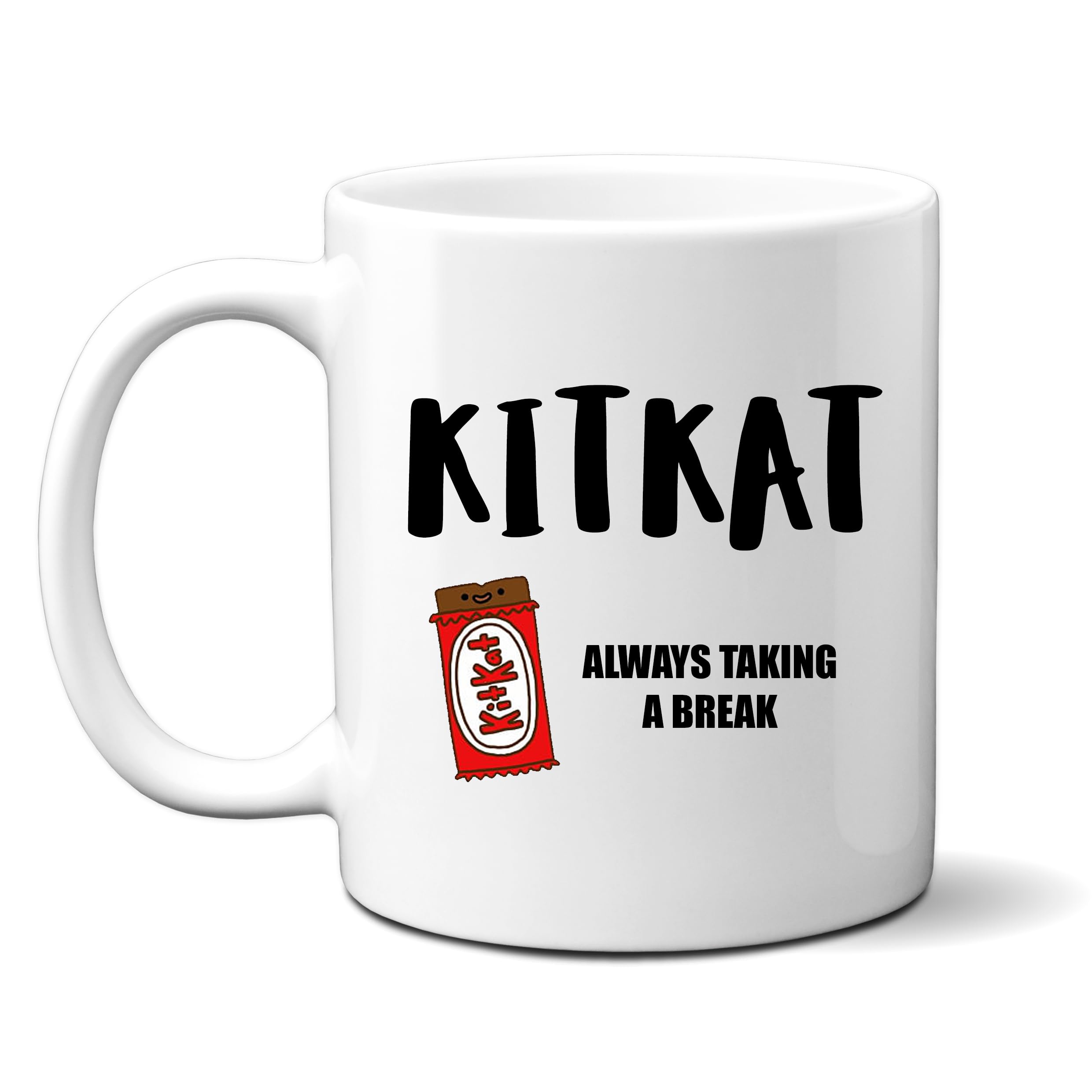 Personalised Mug, Always Taking a Break, Funny Birthday Gift, Chocolate Joke for Work Colleague, Tradesman or Office, 11oz Ceramic Dishwasher Safe