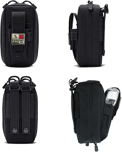 Miniatura 2 de IFAK Kit de trauma  Esenciales de primeros auxilios de emergencia compacto para militares, campamentos, senderismo y supervivencia diaria (negro)