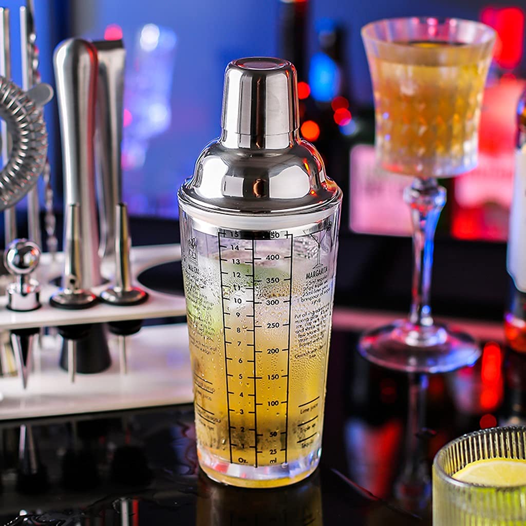 Juego de Coctelera Martini Shaker Cocktail Shaker Set,Perfect Home Bartender Kit para mezcla de bebidas,conjunto de herramientas de té de limón hecho a mano para la tienda de té de leche Agitador de C