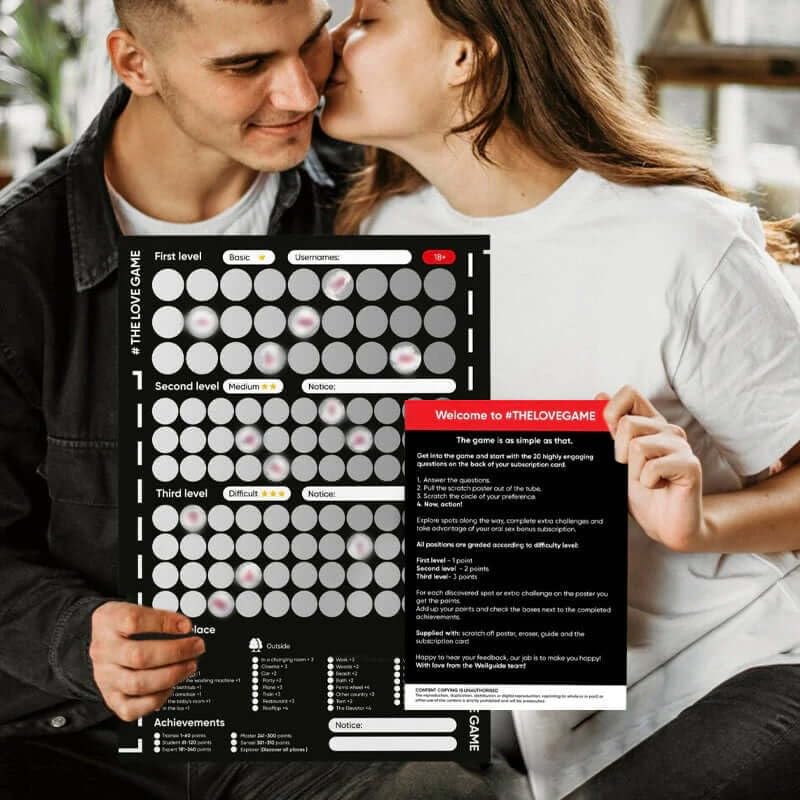 Image of O PTIFINE Adults Romantic Couples Gift Scratch Off Poster 169 Love Tasks - Positions & Conversations & Date Night Ideas