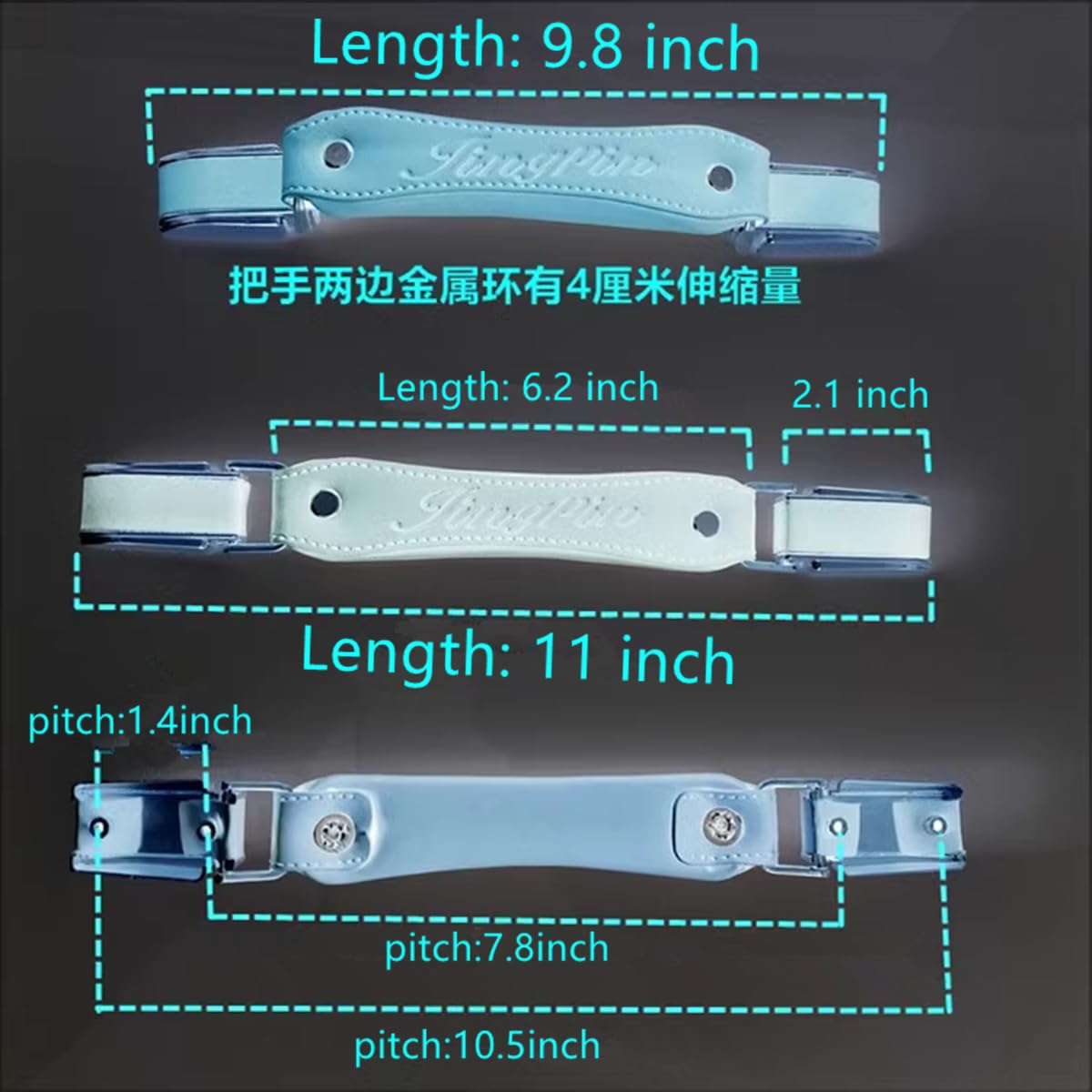 LTFCFZQ AG-02# PU Leather Suitcase Handle Replace Parts Luggage Hand Holder Carry Handle Grip Replacement DIY (Deep Blue)