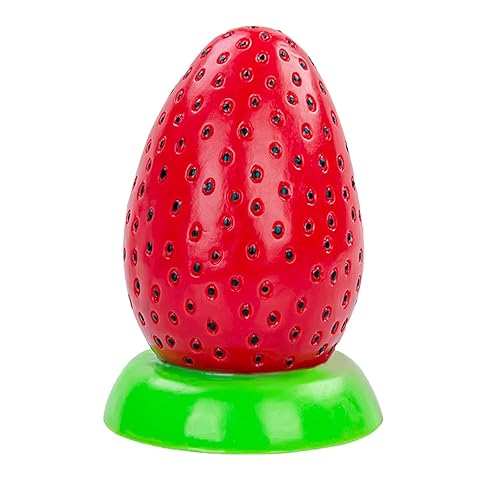 7.87 inch Corn Shape Soft Silicone Realistic Dildo with Strong Suction Cup Sex Toy Clitoral Dildo Anal Dildo Plug with Textures for Women Men - Strawberry - STRAWBERRY