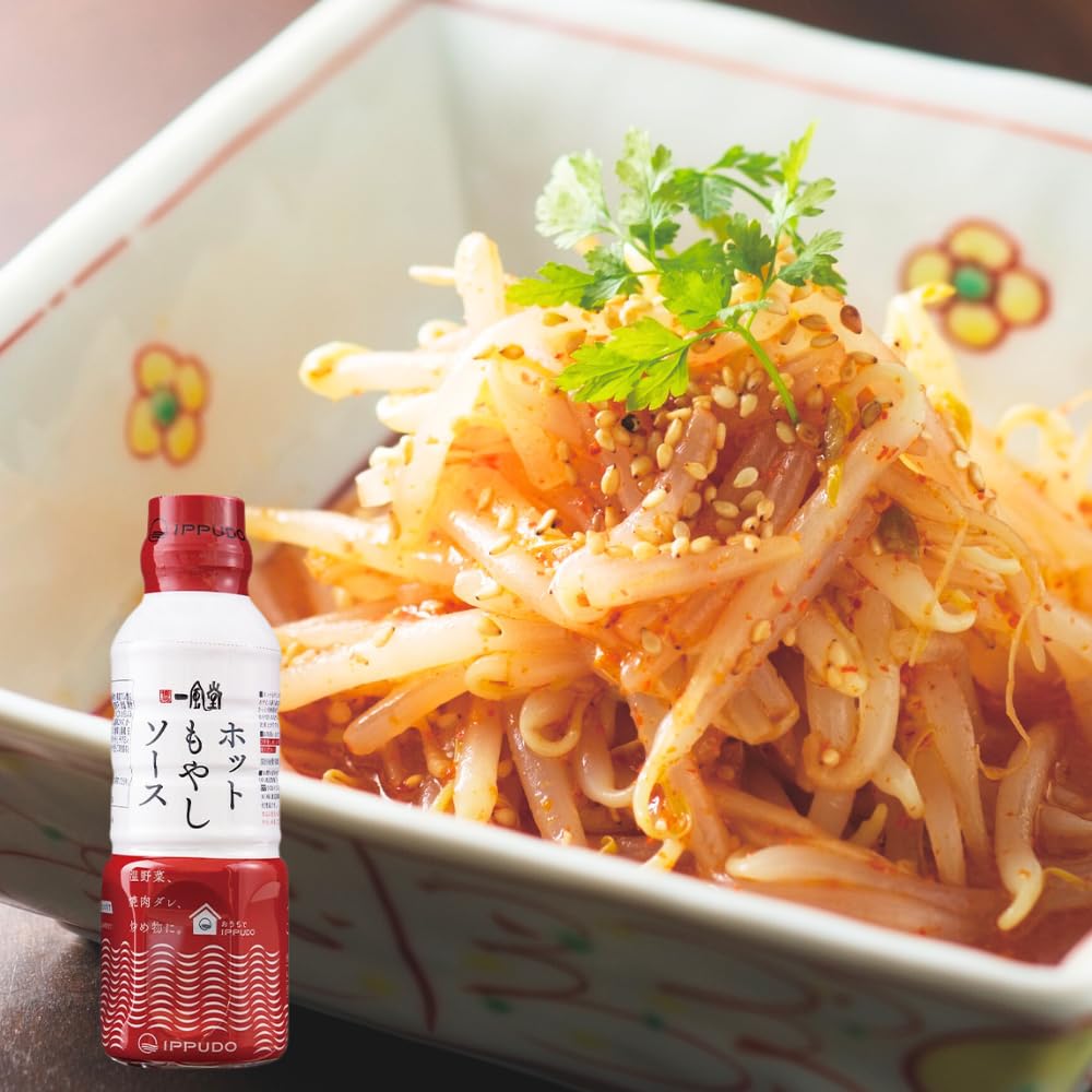【 一風堂 】ホットもやしソース 300ml 手軽にホットもやしが作れる もやし以外にも使える万能ソース 温野菜や冷奴など何にでも合う おうちでIPPUDO もやし炒め ドレッシング きゅうり