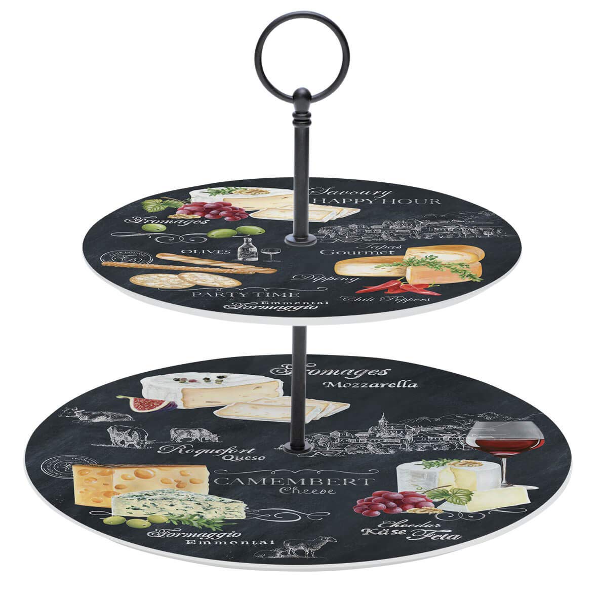 World of Cheese Serviteur Muet JD Diffusion 2 Etages Multicolore