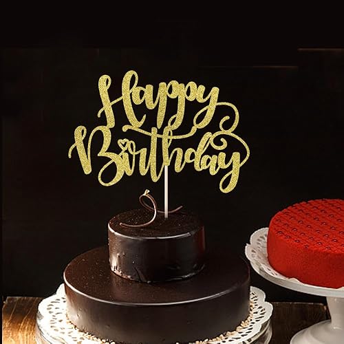 Miniatura 5 de Decoración hecha a mano con purpurina para tarta de cumpleaños, decoración de pastel de fiesta de cumpleaños, suministros de decoración de