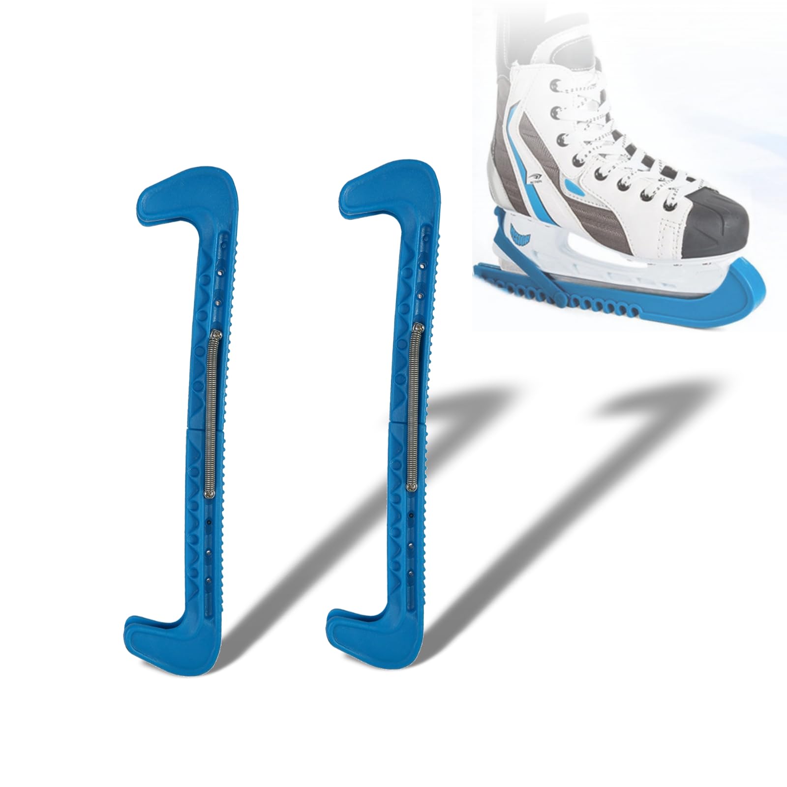 Protezioni per Lame per Pattini, 7 Colori Coperture per Protezioni per Lame per Pattini da Hockey su Ghiaccio in Plastica con Molla Regolabile