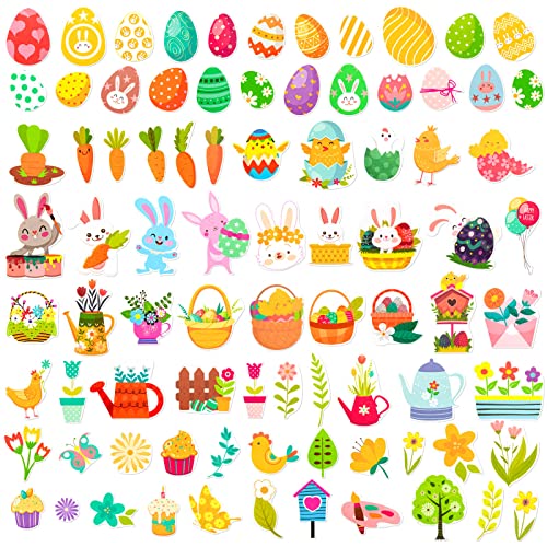 Happy Easter Stickers For Kids, 16 Sheets Cute Easter Egg Bunny Carrot Stickers For Scrapbooking Diy Phone Diary, Easter Gift, Party Supplies Classroom Reward #TOP8