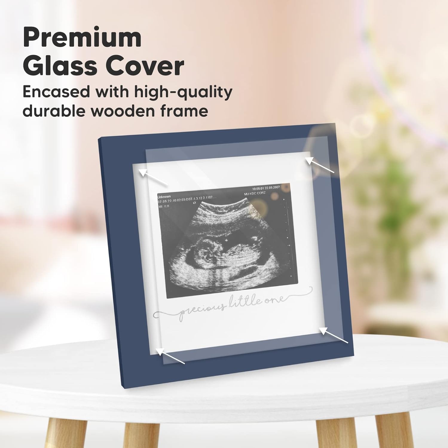 KeaBabies First 5 Years Baby Memory Book Journal & Baby Sonogram Picture Frame - 90 Pages Hardcover First Year Keepsake Milestone Baby Book For Boys, Girls - Modern Ultrasound Frame For Mom To Be