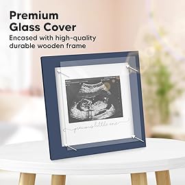 KeaBabies Baby Sonogram Picture Frame - Modern Ultrasound Picture Frames for Mom to Be, First Pregnancy Gifts for Expecting Mom & First Time Dad, Baby Gender Reveal Gifts (Midnight Blue)