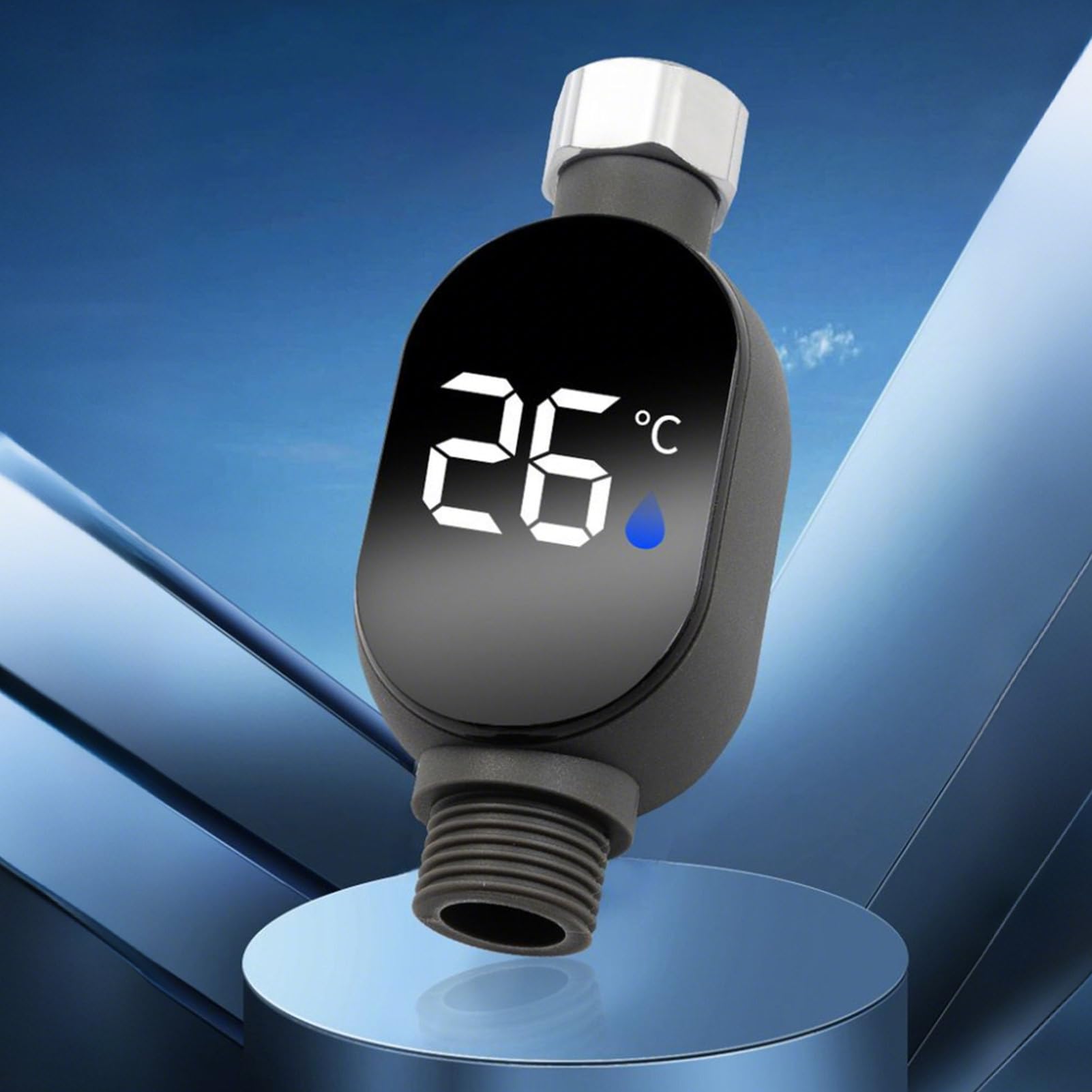 Miernik temperatury prysznica LED, wskaźnik temperatury wody pod prysznic, cyfrowy wyświetlacz LED, temperatura wody dla niemowląt, inteligentny monitor, wodoszczelny do łazienki