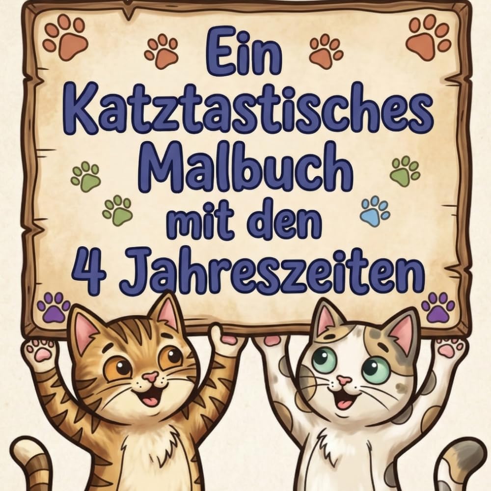 Ein Katztastisches Malbuch mit den 4 Jahreszeiten
