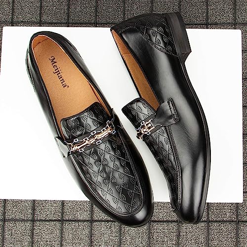 Image of Meijiana Men's Fashion Classic Microfiber PU Leather Loafers and Weeding Dress Shoes for Men