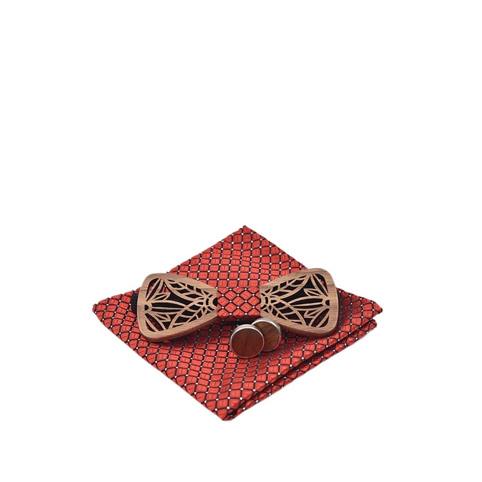 Pajaritas Hombre Conjunto de Pajarita de Madera y Corbata de Pajarita con pañuelo(Color5)