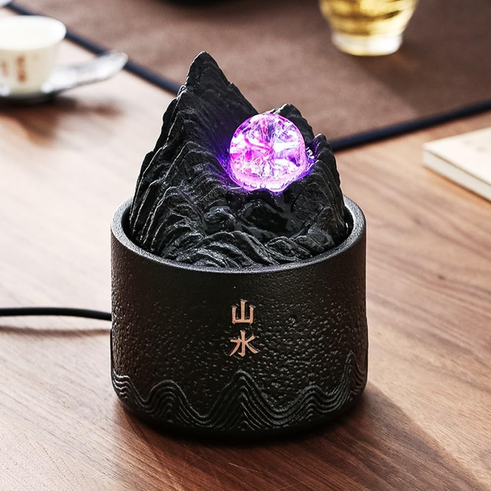 Fuente de Interior Fuente de Escritorio Zen Flow Wealth Spring for Decorar el hogar, la Oficina o Espacio meditación
