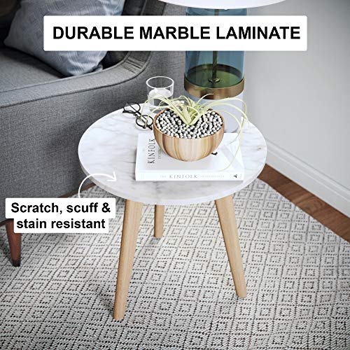 Buy Nathan James Mina Side, End Table Wood Finish & Matte Accents