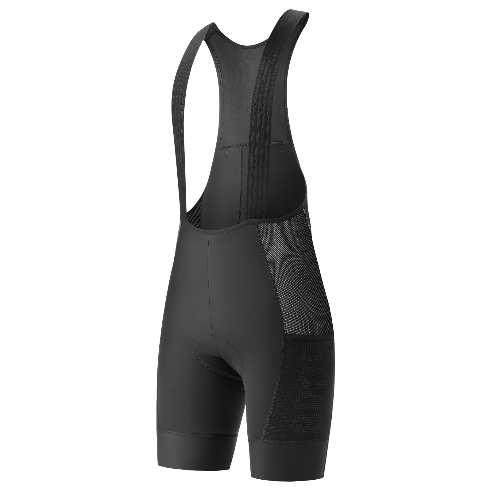 ROCKBROS Letnie męskie spodenki rowerowe z szelkami, spodenki z 5 kieszeniami, oddychające i elastyczne ergonomiczne wyściełane antywibracyjne do rowerów szosowych i MTB, czarne