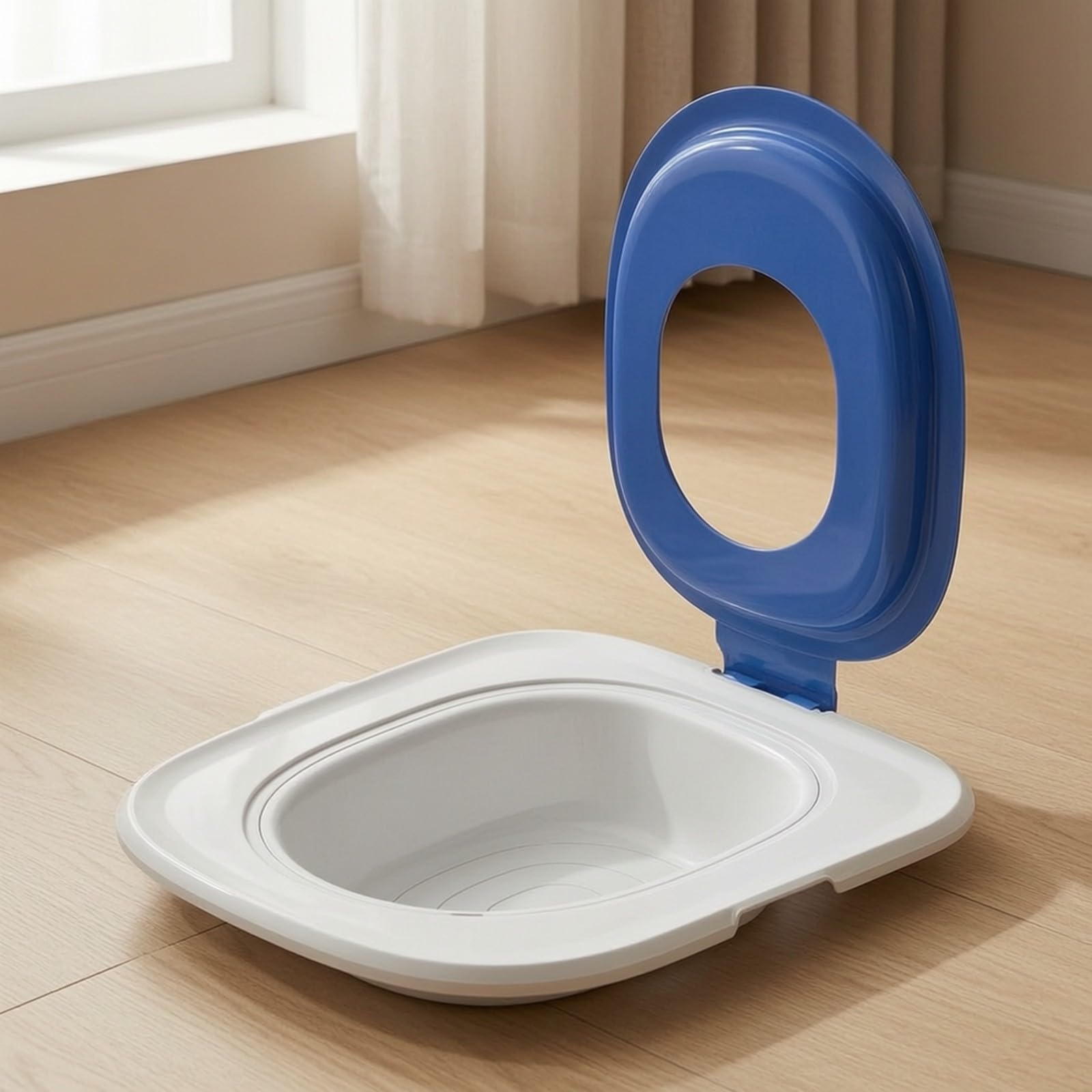 Entrenador Inodoro para s con Tapa Abatible Reutilizable Mecanismo Adiestramiento Baño para Hogar, Gris
