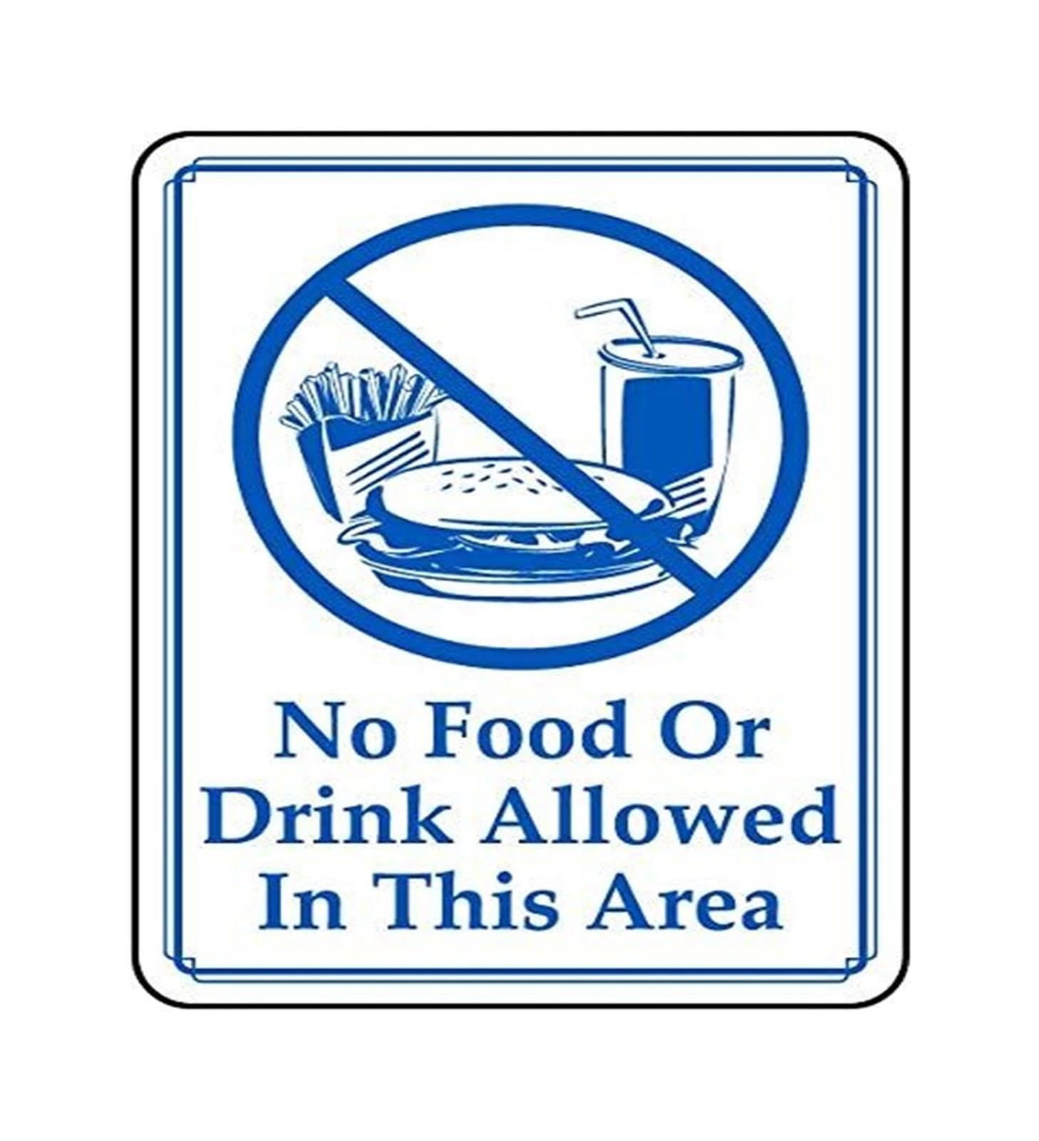 MCQWOMFQAK Establishment Rules Sign No Food or Drink Allowed Metal Warning Sign for Office Building Hotel Lobby Restricted Area Notice (8 X 12 inch)