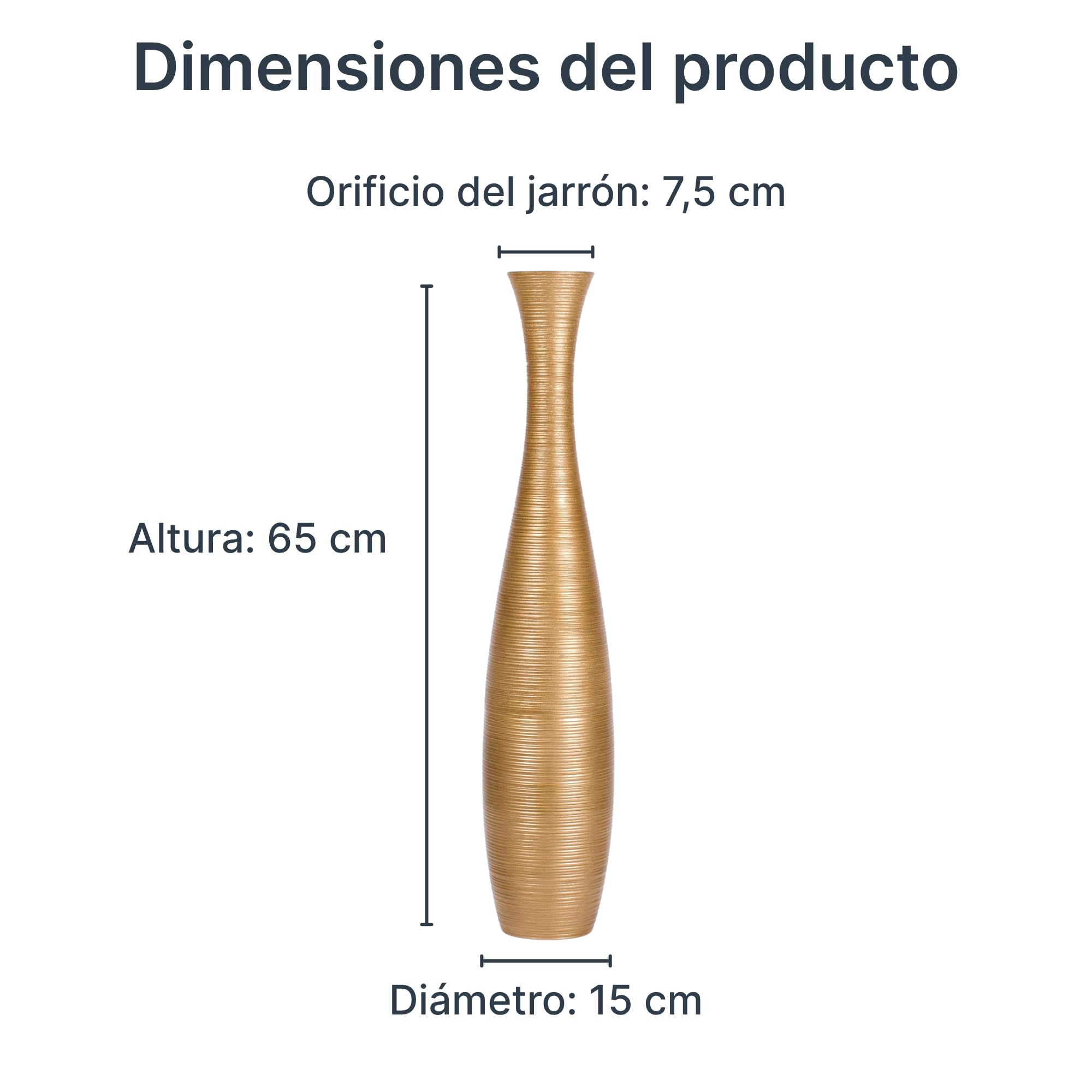 Leewadee Jarrón de Suelo Grande 85 cm Madera de Mango Pampa & Flores Secas | Jarrón Deco para Salón, para Ramas & Hierbas Secas. Más resistente que la Cerámica, sin Agua. Boho