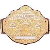 Big Gold Dual Brown Championship Title Belt Replica, World Heavyweight Wrestling Belt