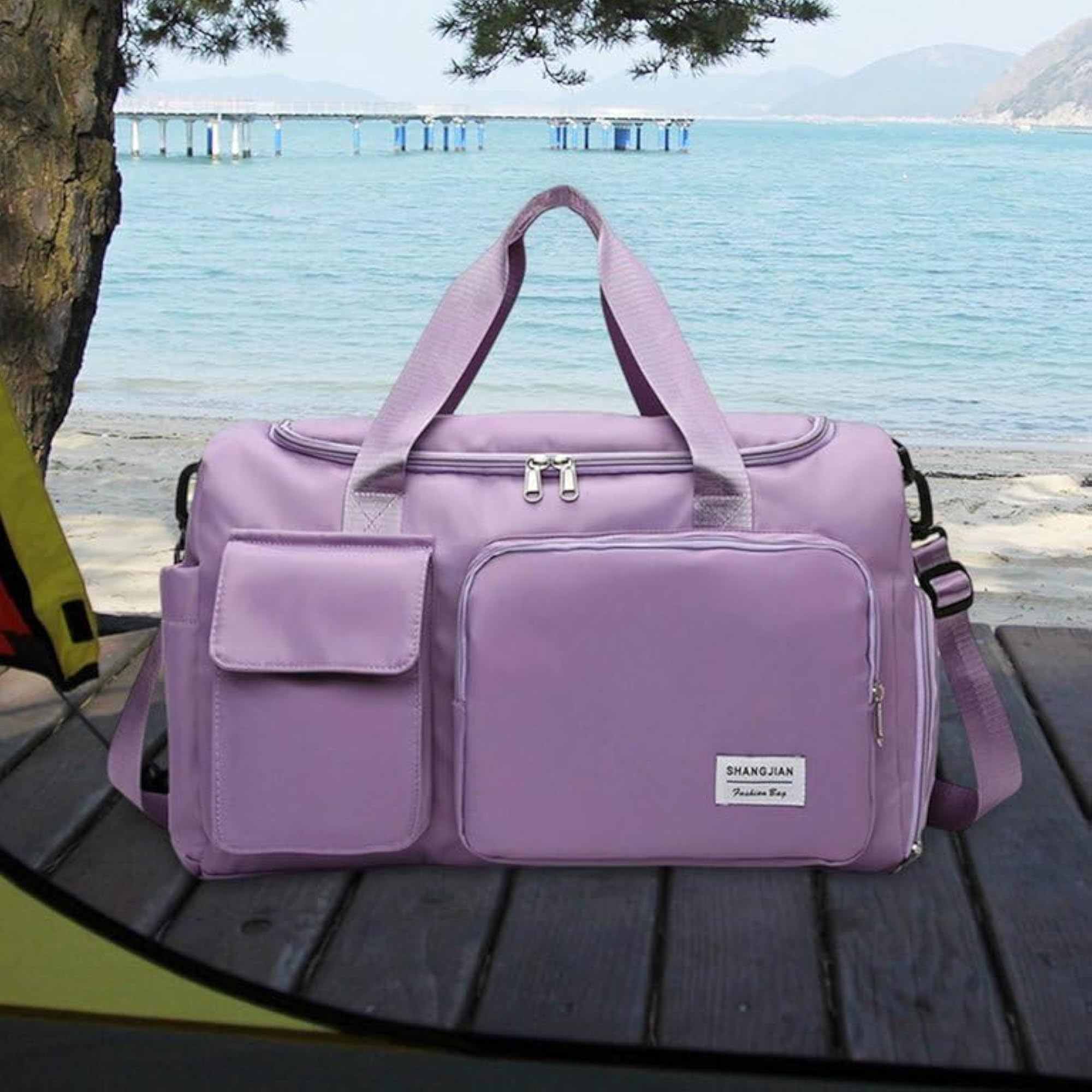 Imported Nylon Travel Duffle Bag with Wet Pocket