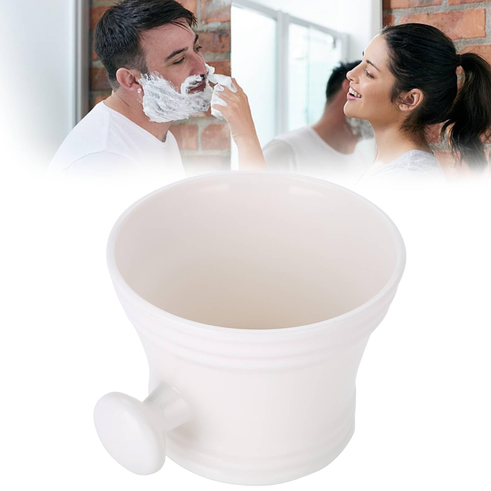 Shaving Soap Mug Bowl, Shaving Bowl Durable Mug for Shaving Soap & Cream, Shaving Mug Bowl, for Daily Use and Easy to Clean, Men's Shave Soap Bowl (White)