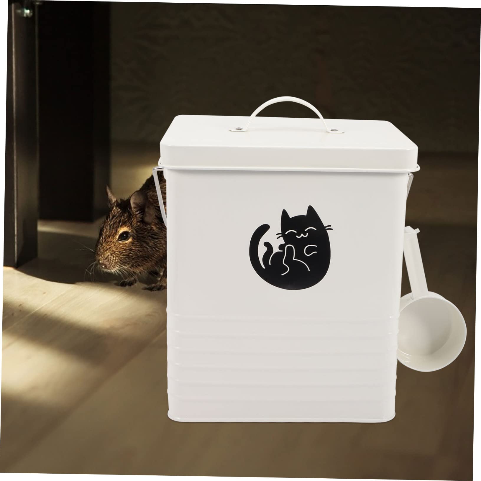 FRCOLOR Contenitore Per Cibo Per Gatti Comodo Contenitore Per Snack Per Cani Per Snack Per Gatti Con Paletta Resistente e Durevole