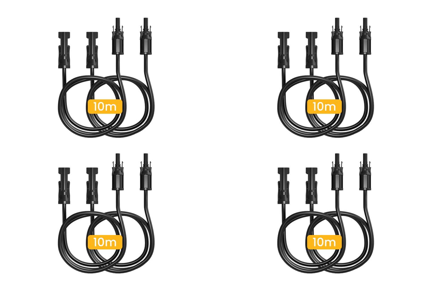 Powerness® 10m PV-Solarkabel, 4mm² mit MC4-Stecker, PV-Verlängerungskabel für Balkonkraftwerk & Photovoltaikanlagen (8×10m, 4mm²) (0% MwSt)