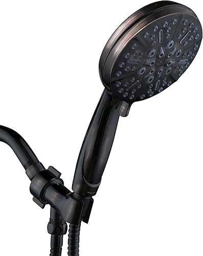 Miniatura 7 de ORB - Cabezal de ducha de alta presión con mano  Cabezal de ducha multifuncional de alto flujo con manguera extra de 60 pulgadas de largo y soporte