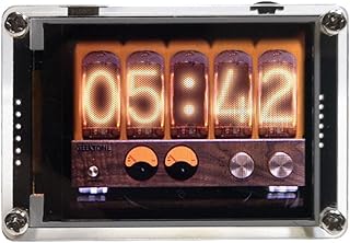FUUIE 2.4 Inch Voice Activated Music Spectrum Rhythm Level Indicator VU Glow Clock HD LCD Multi-Mode,Rechargeable Version