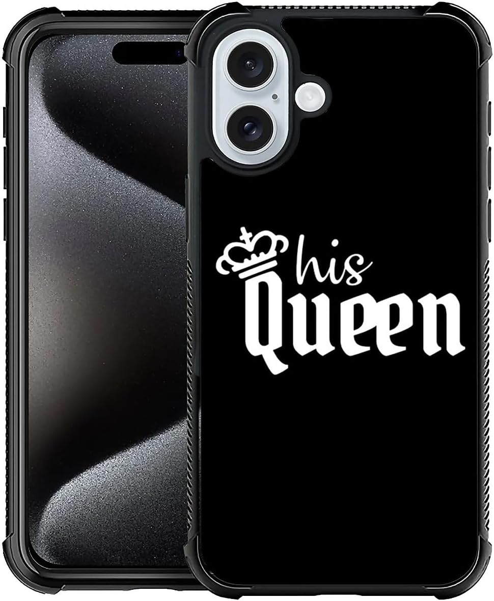 CARLOCA Compatible with iPhone 16 Case, Couple His Queen