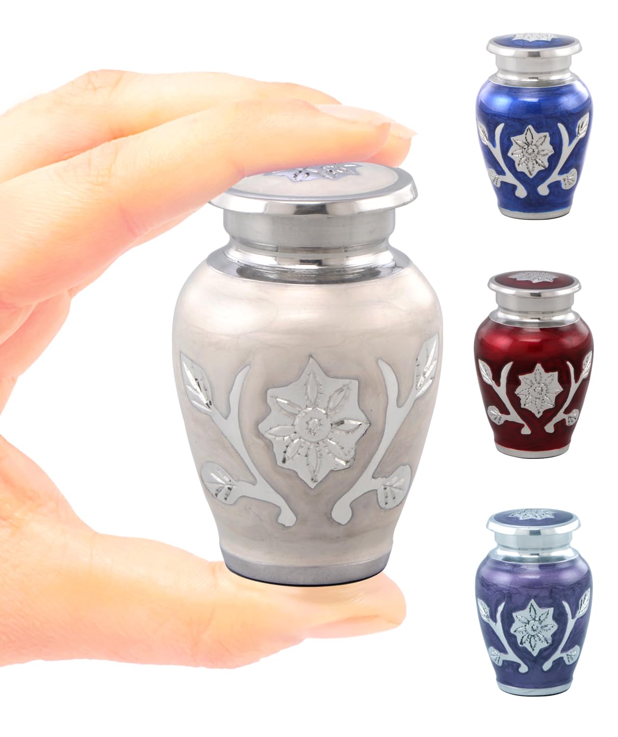 Sunflower Keepsake Urn for Ashes – Mini Metal Cremation Urn for Human or Pet Ashes – Hand-Engraved Flower Design – A Heartfelt Tribute Sharing