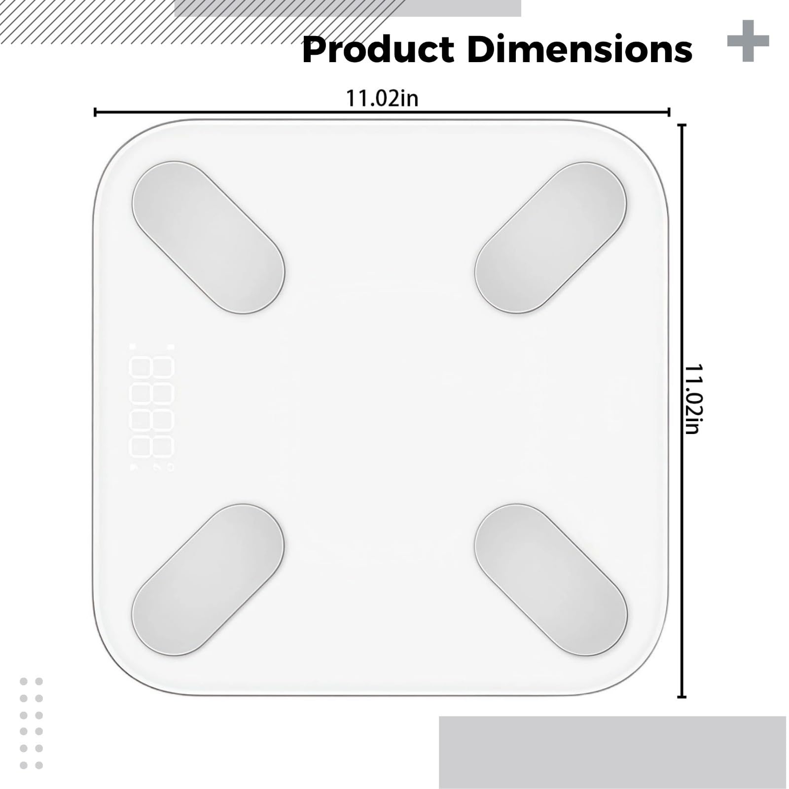 Smart - Báscula digital de peso para baño, recargable, precisa, cristal templado, 28 cm, pantalla LCD