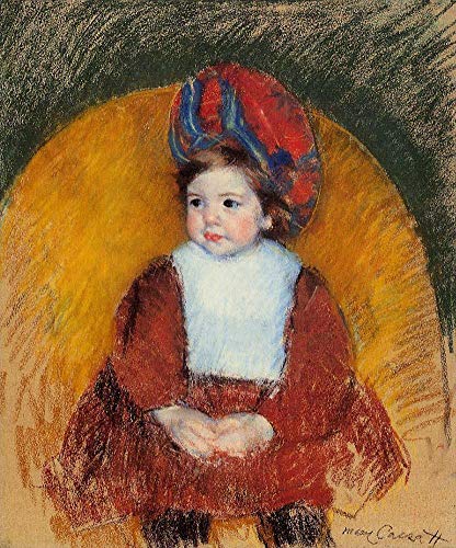 Tableau Mary Cassatt Margot costume rouge pour mur vide sans relief