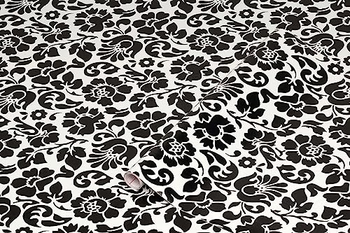d-c-fix Möbel-Klebefolie Barock Schwarz, 45 cm x 2 m - abwaschbare und selbstklebende Deko-Folie für Küche, Schrank, Tisch & Fensterbank - modern & nachhaltig
