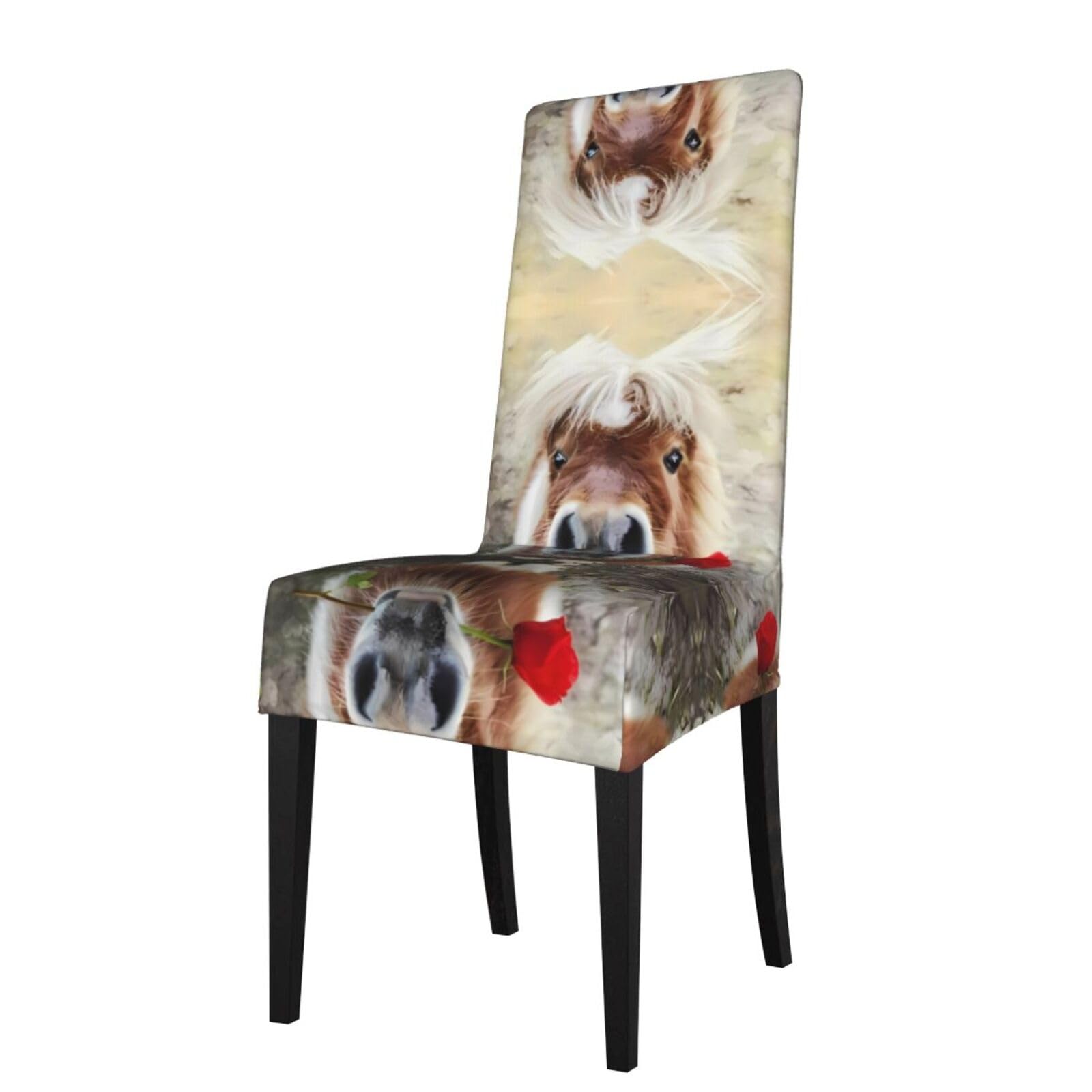 YYHWHJDE Horse and rose Prints Protection Cover for Dining Chair – Stretchable Slipcovers for a Refreshing Dining Room Makeover