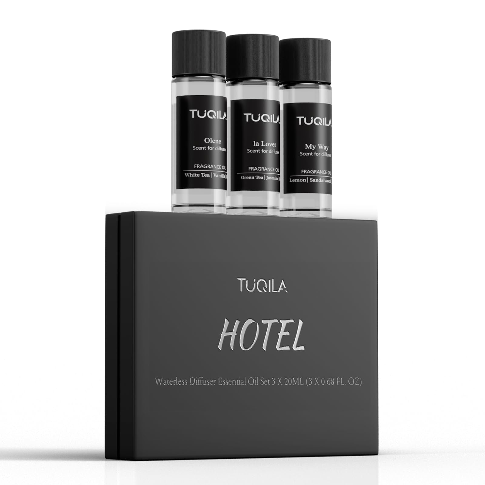 Hotel Luxury Waterless Diffuser Essentail Sampler Oil Gift Set(3x20mL), Aroma Scent Oil My Way, Olene, La Lover Usage Cold Air Diffuser Oils Aromatherapy for Home, Car, Hotel, Office