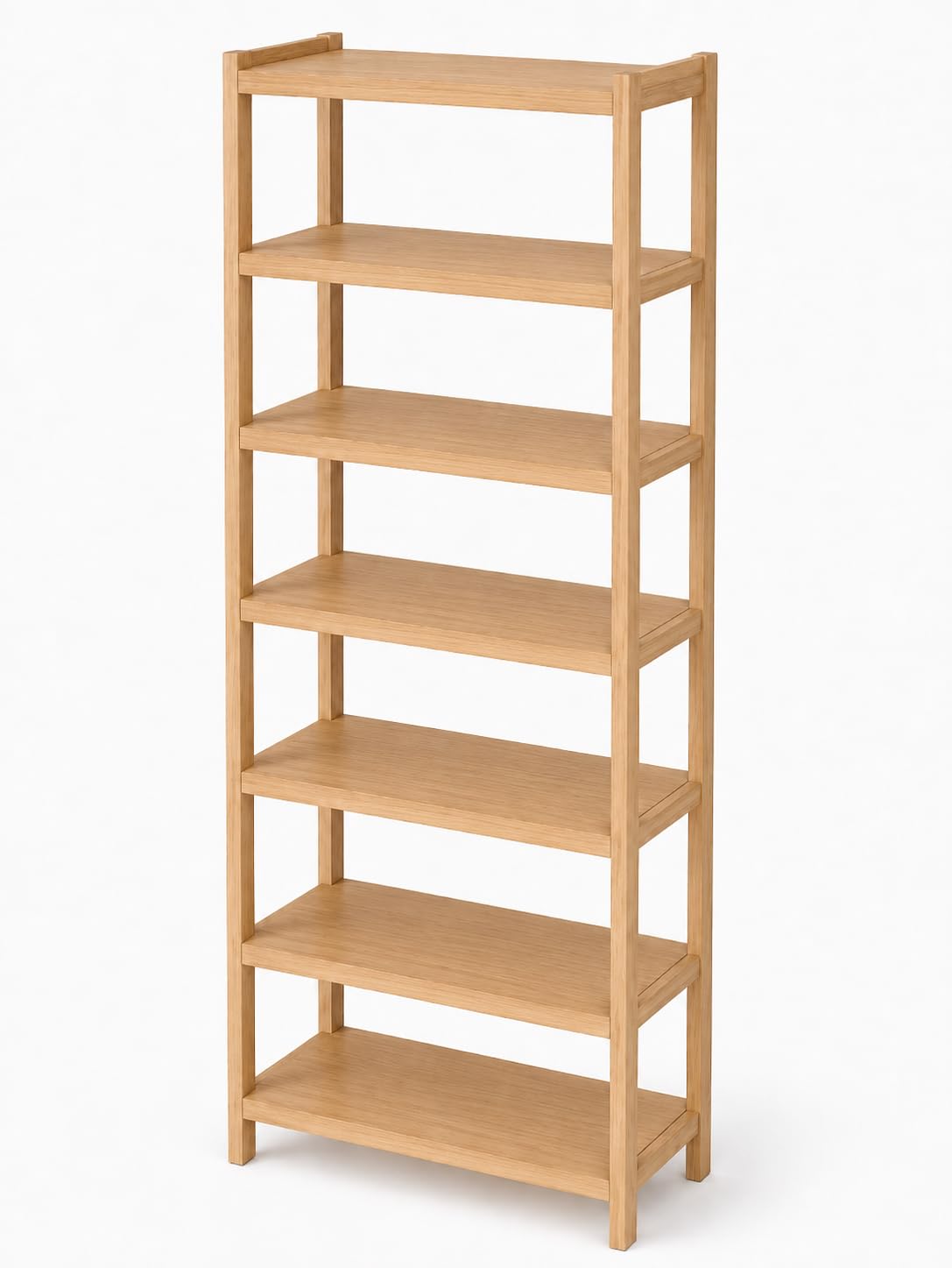 Scaffale in legno di faggio a 7 ripiani, 253 x 80 x 43 cm, scaffale in legno a due pezzi, fino a 50 kg per ripiano, per dispensa, cantina, garage, ripostiglio