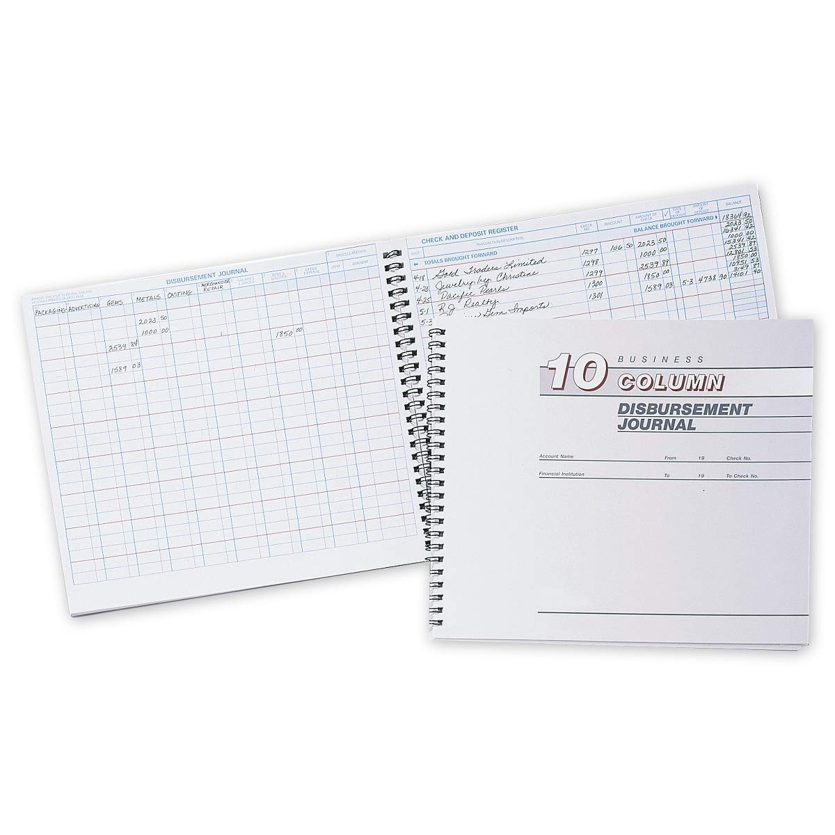 Buy CheckSimple Cash Receipts Journal 10 Column Disbursement Journal