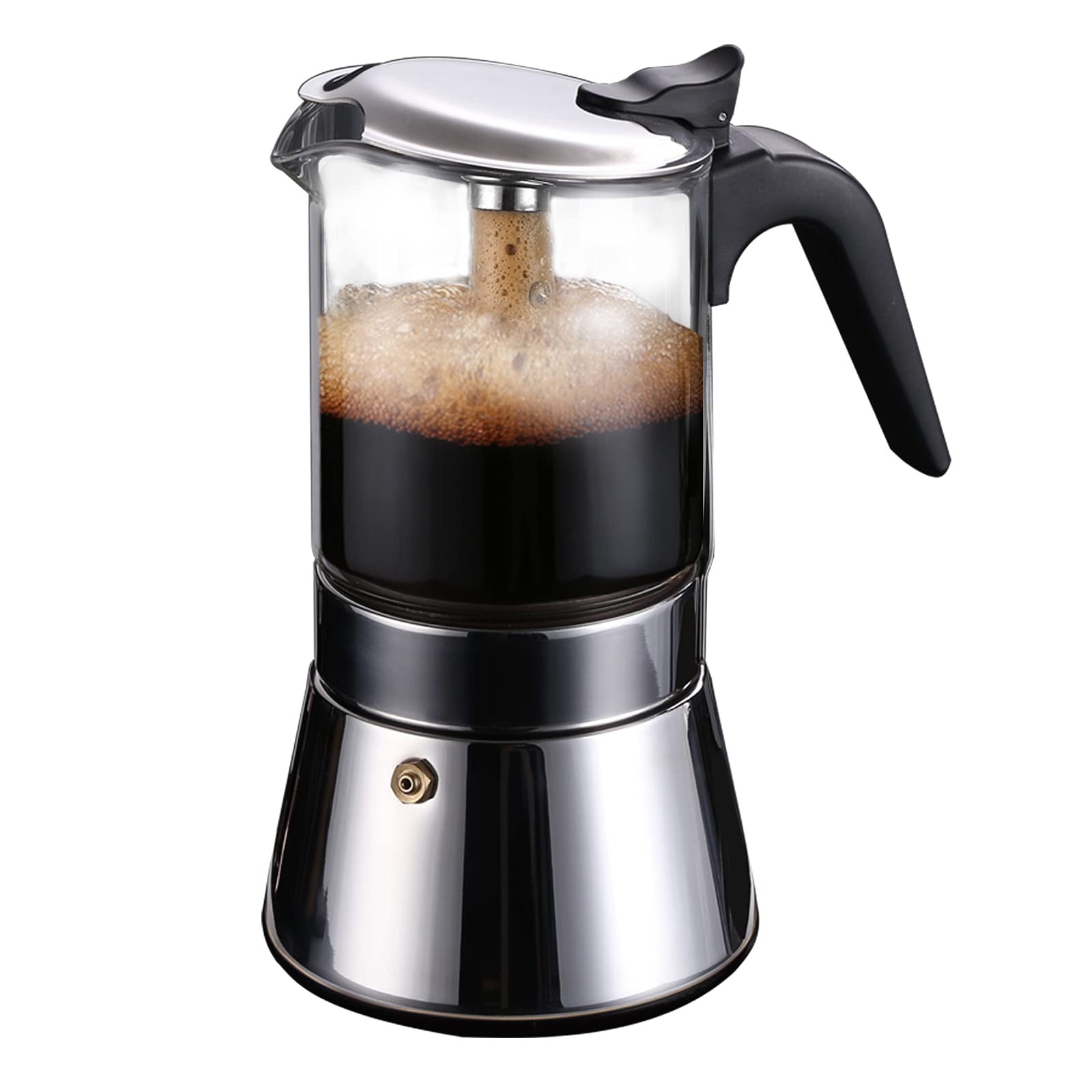 Buy Stovetop Espresso Coffee Maker With Pressure valve,SIXAQUAE Crystal