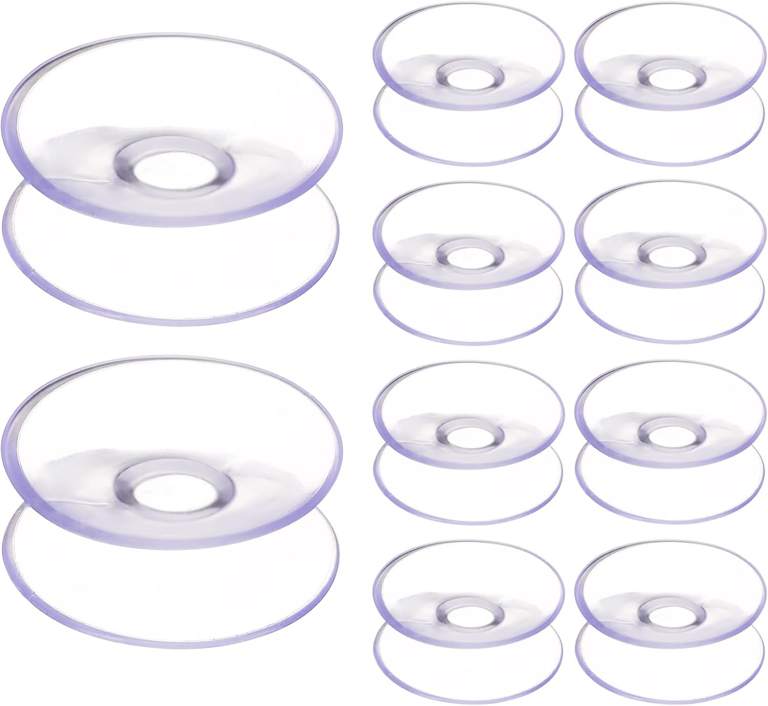 TEHAUX Double Sided Suction Cups, 10pcs Clear Silicone