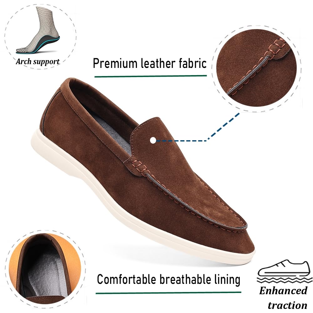 Asifn Herren-Slip-On-Loafer Aus Wildleder Lässige Business-Sneaker Mit Fußgewölbeunterstützung Atmungsaktiv